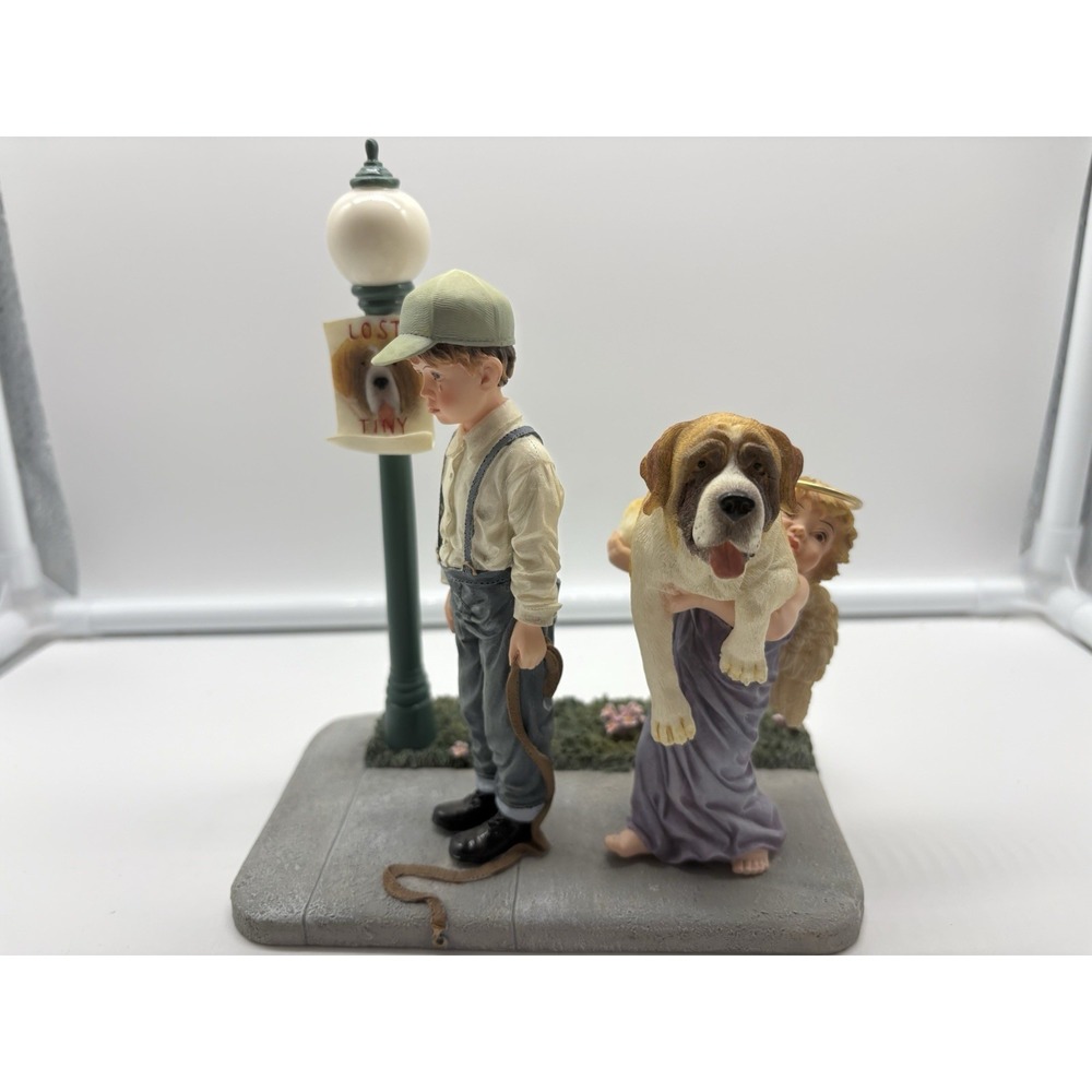 VTG Prayers & Promises Lost and Found Dog Angel Figurine 2001 Retired Demdaco